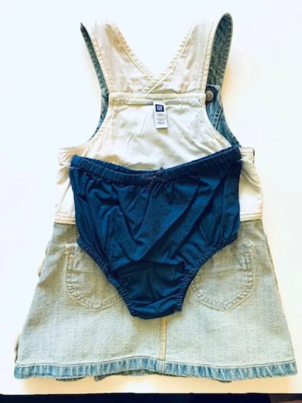 Vintage Baby GAP Denim Overalls Dress 3T NWT Pleated